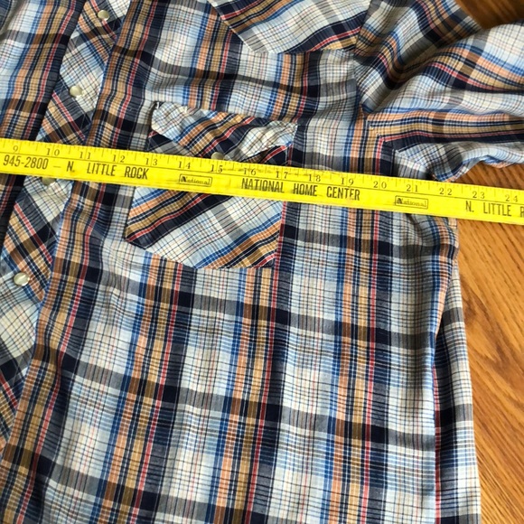 vintage pearl snap plaid western shirt 70s 80s - Picture 4 of 4